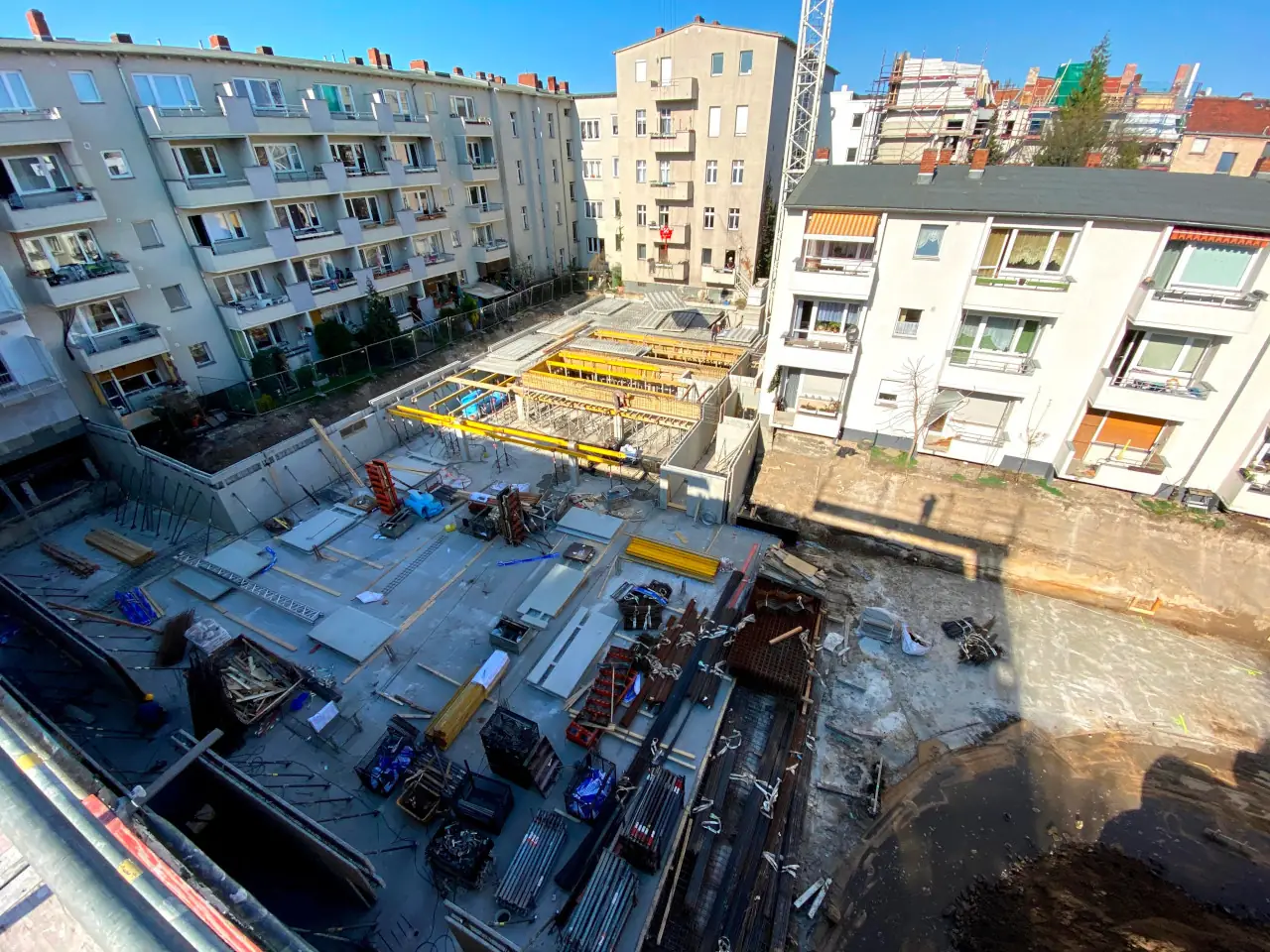 Professional foundation reinforcement secures a stable base for this large project, ensuring all subsequent phases build reliably upon it.